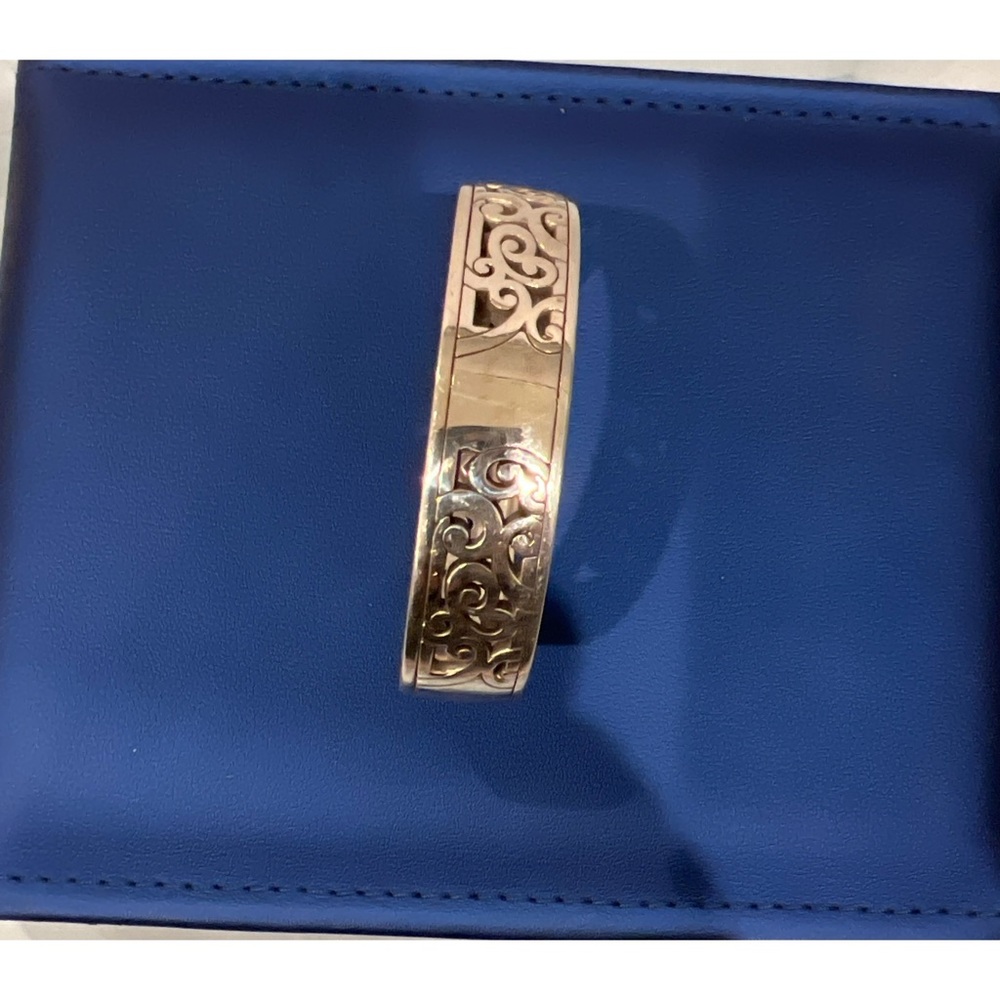 Brighton Scroll Silver Tone Hinged Bangle Bracelet - Picture 1 of 6